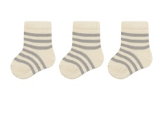 Lil Atelier turtledove/mourning dove striped socks cotton (3-pack)  